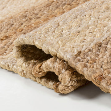 Jayden Rustic Farmhouse Woven Jute Stripe Area Rug